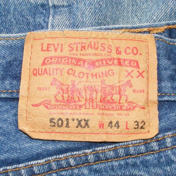 LEVI'S 501XX Jeans, 44 x 28.5 Button fly, 5 pocket - Picture 7 of 12